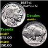Image 1 : 1937-d Buffalo Nickel 5c Graded ms66+ BY SEGS