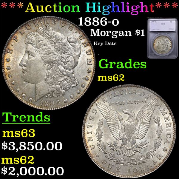 ***Auction Highlight*** 1886-o Morgan Dollar $1 Graded ms62 BY SEGS (fc)