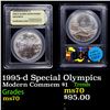 Image 1 : 1995-d Special Olympics Modern Commem Dollar $1 Graded ms70, Perfection BY USCG