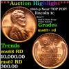 Image 1 : ***Auction Highlight*** 1945-p Lincoln Cent Near TOP POP! 1c Graded ms67+ rd BY SEGS (fc)