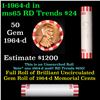 Image 1 : Shotgun Lincoln 1c roll, 1964-d 50 pcs Bank Wrapper.