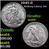Image 1 : 1945-d Walking Liberty Half Dollar 50c Grades Select+ Unc