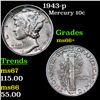 Image 1 : 1943-p Mercury Dime 10c Grades GEM++ Unc