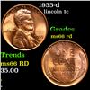 Image 1 : 1955-d Lincoln Cent 1c Grades GEM+ Unc RD