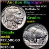 Image 1 : ***Auction Highlight*** 1937-d Buffalo Nickel Near TOP POP! 5c Graded ms67+ BY SEGS (fc)