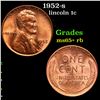 Image 1 : 1952-s Lincoln Cent 1c Grades Gem+ Unc RB
