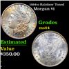 Image 1 : 1884-o Morgan Dollar Rainbow Toned $1 Grades Choice Unc