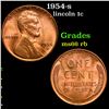 Image 1 : 1954-s Lincoln Cent 1c Grades GEM+ Unc RB