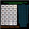 Image 1 : 20x Proof Jefferson Nickels in a Page, Dates from 1959 to 2005! Jefferson Nickel 5c Grades Brilliant