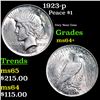 Image 1 : 1923-p Peace Dollar $1 Grades Choice+ Unc