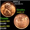 Image 1 : 1955-p Lincoln Cent 1c Grades GEM+ Unc RD