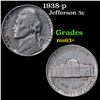 Image 1 : 1938-p Jefferson Nickel 5c Grades Select+ Unc