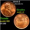 Image 1 : 1944-d Lincoln Cent 1c Grades GEM+ Unc RD