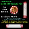 Image 1 : Shotgun Lincoln 1c roll, 1964-d 50 pcs Bank Wrapper.