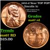 Image 1 : 1955-d Lincoln Cent Near TOP POP! 1c Graded ms67 rd BY SEGS