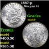 Image 1 : 1887-p Morgan Dollar $1 Grades GEM+ Unc