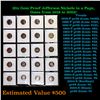 Image 1 : 20x Proof Jefferson Nickels in a Page, Dates from 1959 to 2005! Jefferson Nickel 5c Grades Brilliant