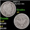 Image 1 : 1907-o Barber Half Dollars 50c Grades g+