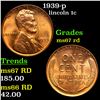 Image 1 : 1939-p Lincoln Cent 1c Grades GEM++ Unc RD
