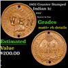 Image 1 : 1902 Indian Cent Counter Stamped 1c Grades Gem+ RB Details