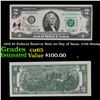 Image 1 : 1976 $2 Federal Reserve Note 1st Day of Issue, with Stamp Grades Gem CU