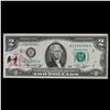 Image 2 : 1976 $2 Federal Reserve Note 1st Day of Issue, with Stamp Grades Gem CU