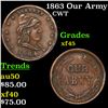 Image 1 : 1863 Our Army Civil War Token 1c Grades xf+