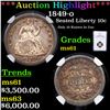 Image 1 : ***Auction Highlight*** NGC 1849-o Seated Liberty Dime 10c Graded ms61 By NGC (fc)