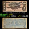 Image 1 : 1864 $10 Confederate Note, T68 Grades xf