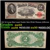 Image 1 : 1917 $2 Large Size Legal Tender Note FR-60 Thomas Jefferson Grades Select AU