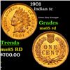 Image 1 : 1901 Indian Cent 1c Grades GEM Unc RD