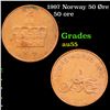 Image 1 : 1997 Norway 50 Øre Grades Choice AU