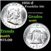Image 1 : 1951-d Franklin Half Dollar 50c Grades GEM Unc