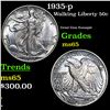 Image 1 : 1935-p Walking Liberty Half Dollar 50c Grades GEM Unc