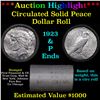 ***Auction Highlight***  AU/BU Slider First Financial Shotgun Peace $1 Roll 1923 & 'P' Ends Virtuall