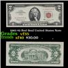 1963 $2 Red Seal United States Note Grades vf++