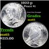 Image 1 : 1922-p Peace Dollar $1 Grades GEM Unc