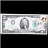 Image 2 : 1976 $2 Federal Reserve Note 1st Day of Issue, with Stamp (Philadelphia, PA) Grades Gem CU