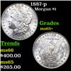 Image 1 : 1887-p Morgan Dollar $1 Grades GEM+ Unc