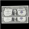 Image 2 : 2x Consecutive **Star Note** 1957 $1 Silver Certificates, CU Grade Grades Brilliant Uncirculated