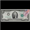 Image 2 : 1976 $2 Federal Reserve Note 1st Day of Issue, with Stamp Grades Choice AU/BU Slider