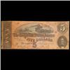 Image 2 : 1864 $5 Confederate Note, T69 Grades vf+