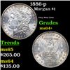 Image 1 : 1886-p Morgan Dollar $1 Grades Choice+ Unc