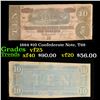 Image 1 : 1864 $10 Confederate Note, T68 Grades vf+