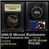 Image 1 : Proof 1991-S Mount Rushmore Modern Commem Half Dollar 50c Graded GEM++ Proof Deep Cameo By USCG