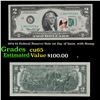 Image 1 : 1976 $2 Federal Reserve Note 1st Day of Issue, with Stamp Grades Gem CU