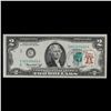Image 2 : 1976 $2 Federal Reserve Note 1st Day of Issue, with Stamp Grades Gem CU