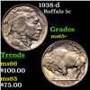 Image 1 : 1938-d Buffalo Nickel 5c Grades GEM+ Unc
