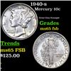 Image 1 : 1940-s Mercury Dime 10c Grades GEM FSB