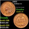 Image 1 : 1907 Indian Cent 1c Grades GEM Unc RB